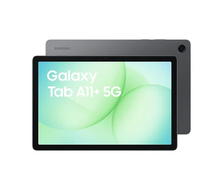 Graues Samsung Galaxy Tab A11+ 5G 128 GB Tablet.