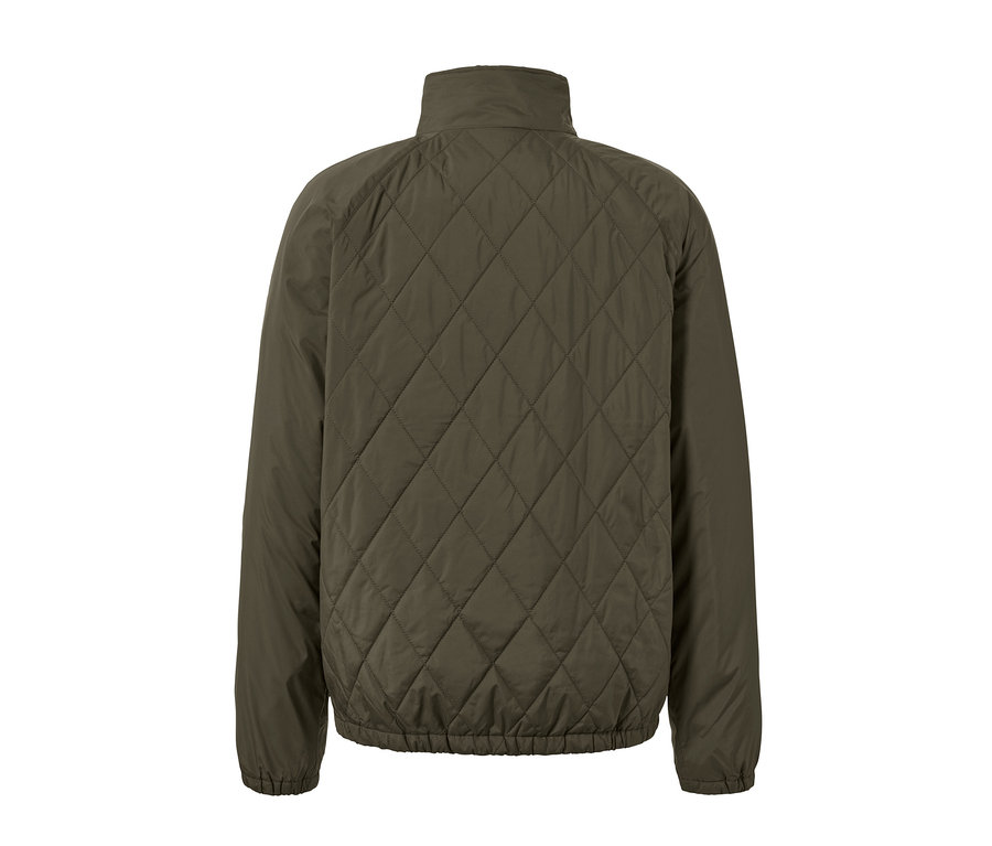 Rückansicht einer Windschutzjacke mit Rautensteppung.