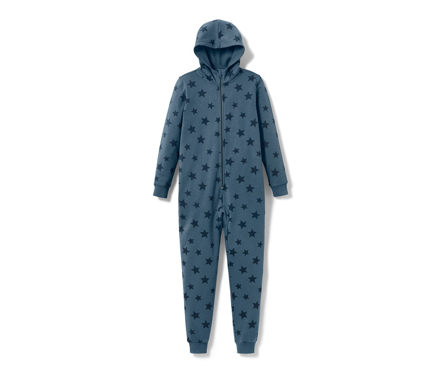 Blauer Kinder-Lounge-Overall mit Sternen.