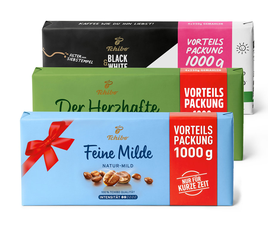 Vorteilspackungen Probierset Filterkaffee - 3 x 1 kg Gemahlen