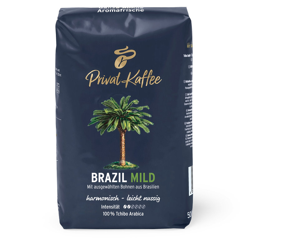 Privat Kaffee Brazil Mild - 500 g Ganze Bohne