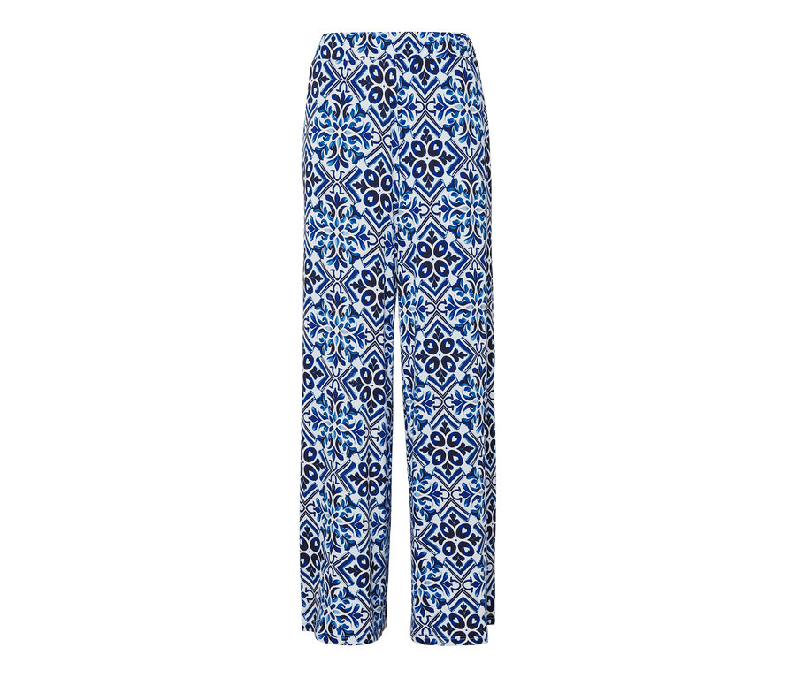Blaue bedruckte Palazzohose.