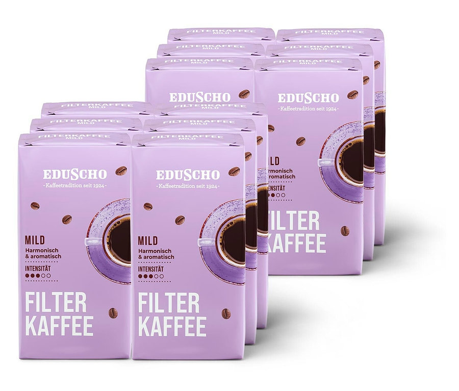 Eduscho Filterkaffee Mild - 12 x 500 g Gemahlen