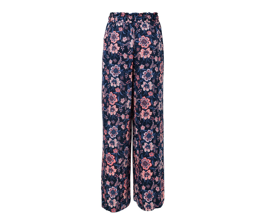 Web-Relaxhose mit Blumenmuster.