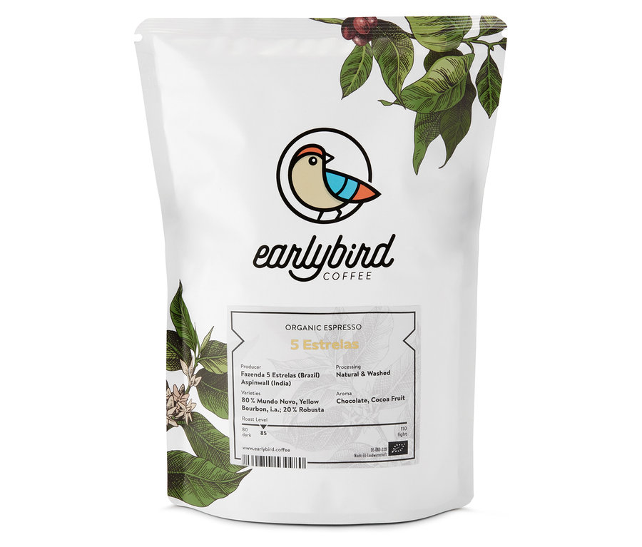 earlybird - 5 Estrelas Espresso Bio - 250 g Ganze Bohne