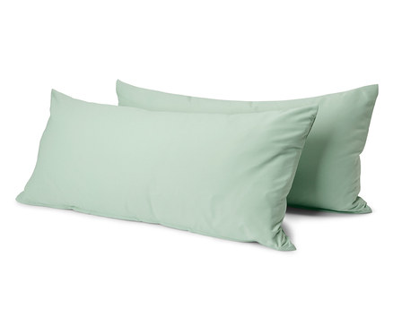2 Microfaser-Kopfkissenbezüge, grün, ca. 80 x 40 cm