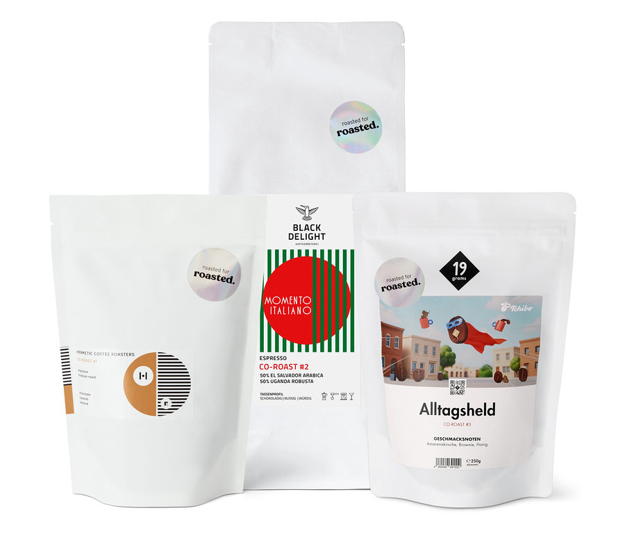 Probierpaket "Co-Roast Trio“ – 1x 250g, 1x 500g, 1x 250g Ganze Bohne