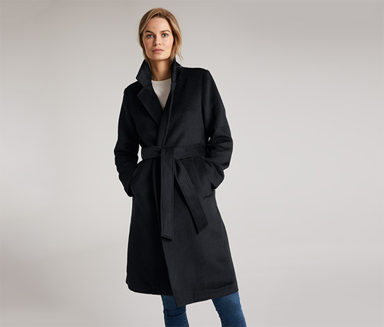 Mantel aus weicher Wollmischung in Dunkelblau online bestellen bei Tchibo  603351
