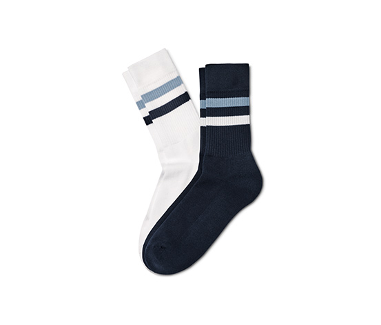 2 Paar Rippstrick-Socken, blau und weiß online bestellen bei Tchibo 628342