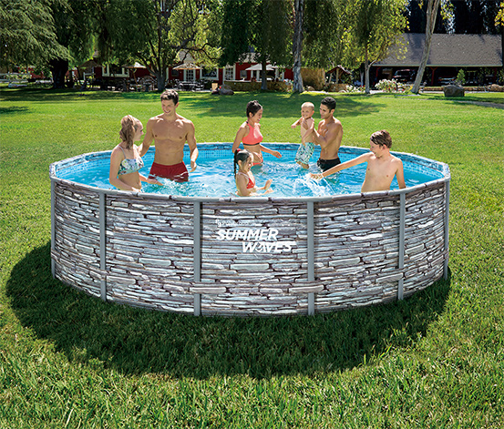 Summer Waves Elite-Frame-Pool, steingrau, ca. 427 x 107 cm online bestellen  bei Tchibo 650709