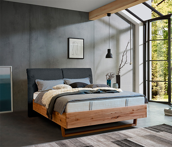 Massivholzbett »Norina« von ADA AUSTRIA premium, mit Lattenrost und Matratze,  180 x 200 cm, schilfgrün online bestellen bei Tchibo 640401