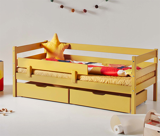 Kinderbett »IDA-MARIE« mit Schubladen und Rausfallschutz, ca. 70 x 160 cm,  gelb online bestellen bei Tchibo 644038