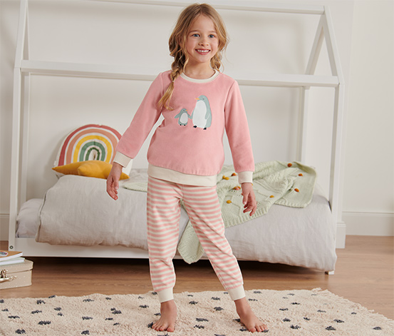 Kleinkinder-Nicki-Pyjama mit Pinguinprint online bestellen bei Tchibo 650106