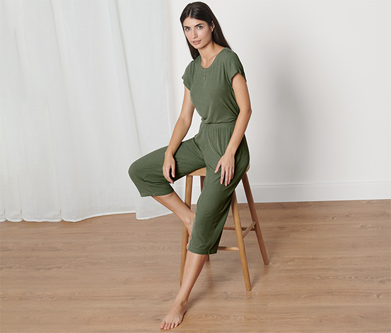 Pyjama aus Rippe, grün online bestellen bei Tchibo 662733