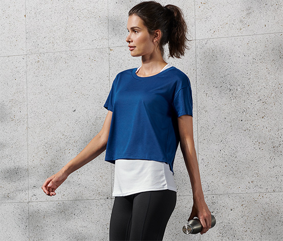 2-in-1-Kurzarm-Sportshirt, royalblau online bestellen bei Tchibo 655909