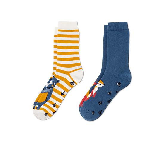 2 Paar Antirutsch-Socken, 1x mit Bär-Motiv, 1x mit Fuchs-Motiv online  bestellen bei Tchibo 614248
