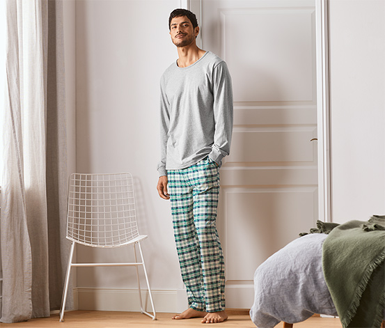 Jersey-Pyjama, kariert online bestellen bei Tchibo 618036