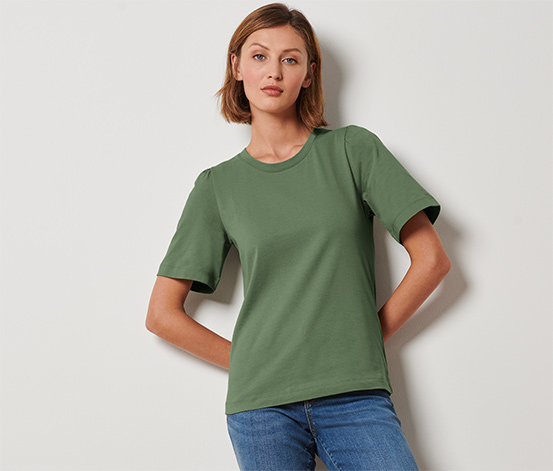 Shirt mit Raffung, grün online bestellen bei Tchibo 657899