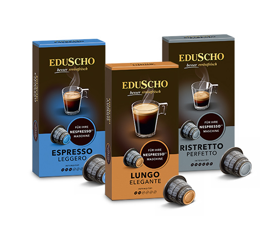 EDUSCHO Probierset – Lungo Elegante, Ristretto Perfetto, Espresso Legero –  3x 10 Kapseln online bestellen bei Tchibo 505057