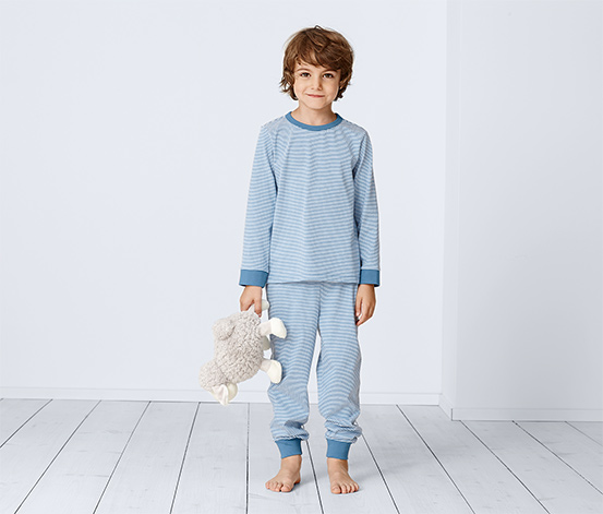 Schlafanzug aus Bio-Baumwolle, blau-weiß gestreift online bestellen bei  Tchibo 309717