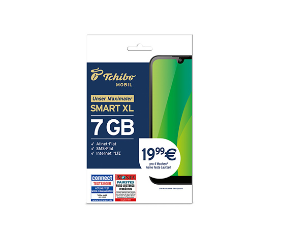 Smart XL mit 7 GB für 19,99€ pro 4 Wochen online bestellen bei Tchibo 516633