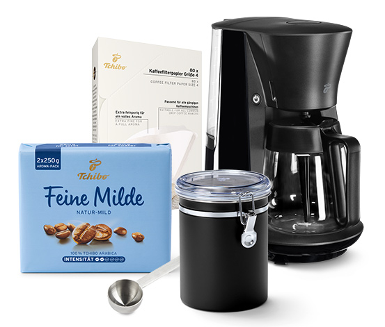 Tchibo Filterkaffeemaschine »Let's Brew« inkl. Kaffeelot, Aromadose,  Filterpapier und Feine Milde Kaffee online bestellen bei Tchibo 528226