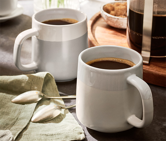 Kaffeebecher, 2er Set weiß/ grau online bestellen bei Tchibo 609885