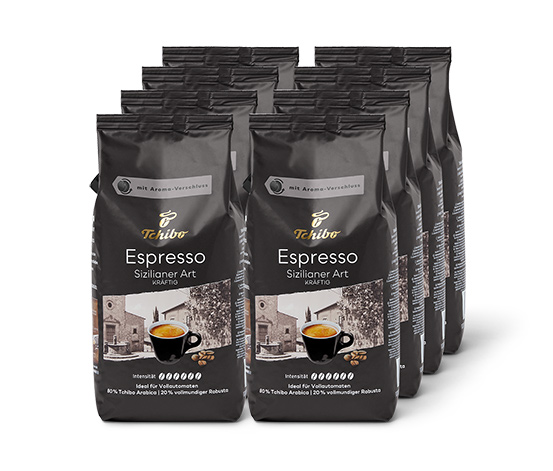 Espresso Sizilianer Art – 8 x 1 kg Ganze Bohne online bestellen bei Tchibo  515323