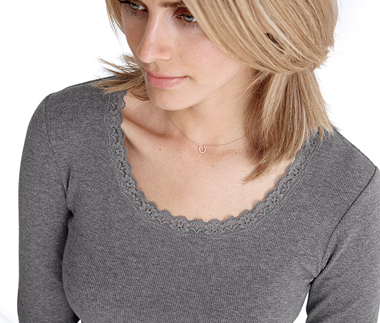 Rippshirt mit Bio-Baumwolle, grau meliert online bestellen bei Tchibo 308744