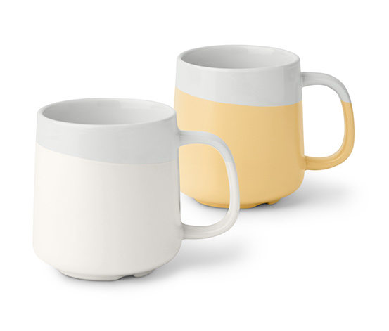 Kaffeebecherset, 2er weiß/ gelb online bestellen bei Tchibo 632928