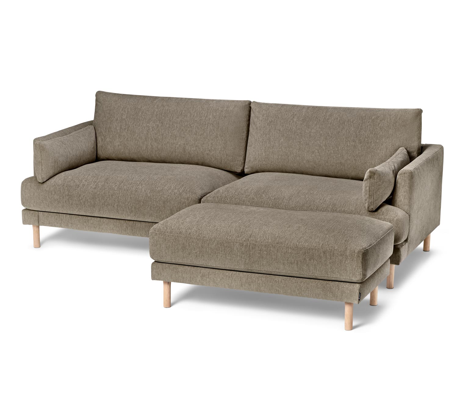 3-Sitzer-Sofa mit Hocker, hellgrau online bestellen bei Tchibo 652739