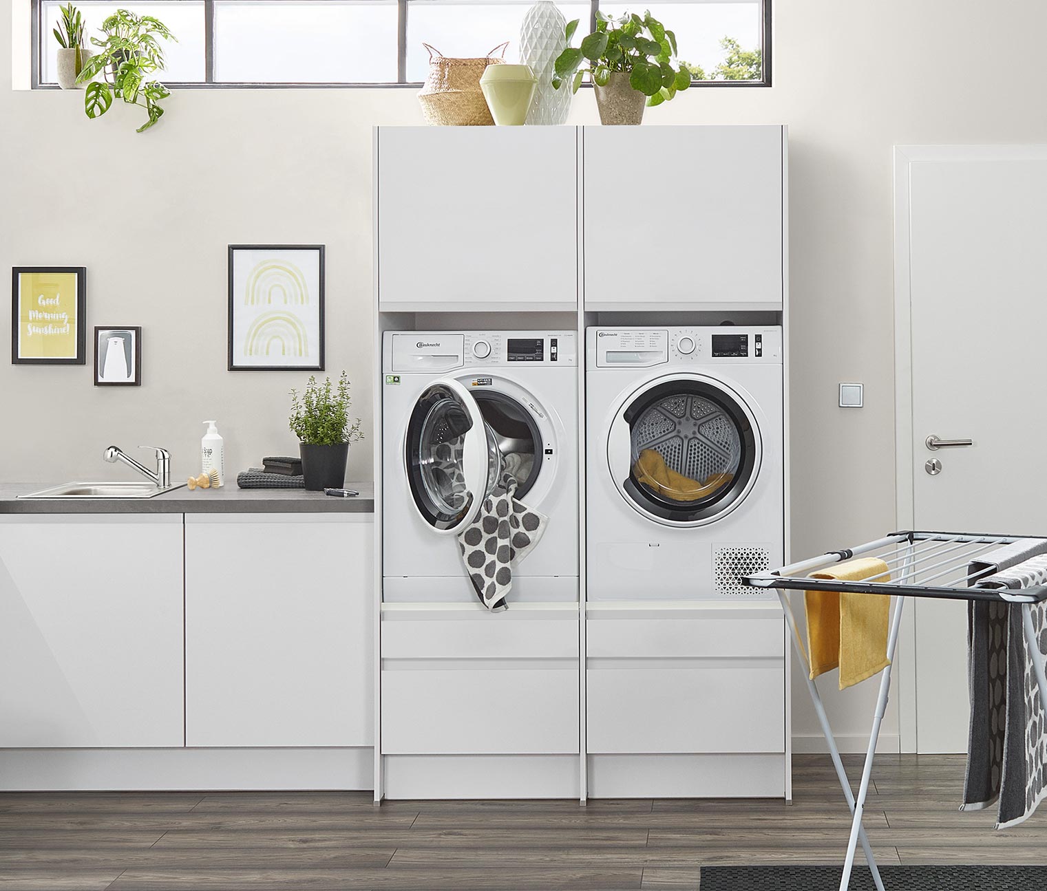 Modulschrank für Waschmaschine und Trockner, weiß online bestellen bei  Tchibo 665013