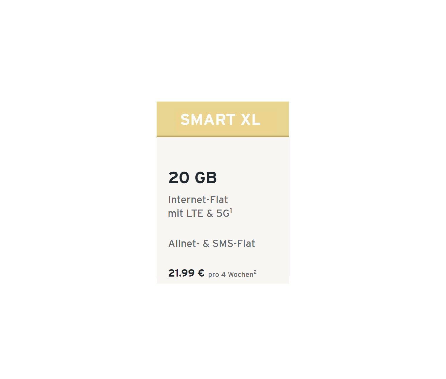 Smart S mit 2 GB für 8,99 € pro 4 Wochen online bestellen bei Tchibo 531011