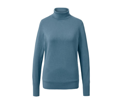 Tchibo Feinstrick-Rollkragenpullover - Blau - Gr.: XL