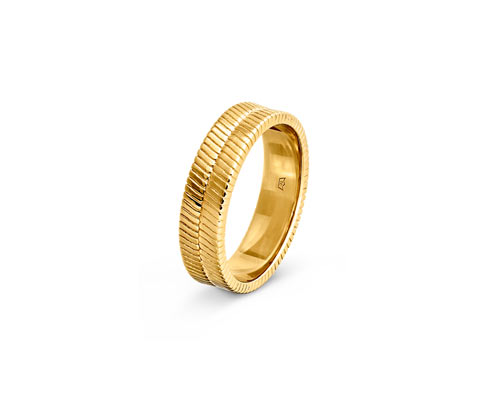 Tchibo 925 Silber Ring Heringbone - Gold - Gr.: 20
