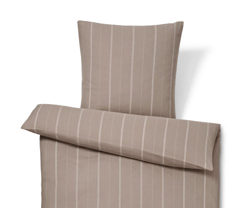 Tchibo Flanell-Bettwäsche - Taupe/Gestreift - 100% Baumwolle- Maße: 155 x 220 cm