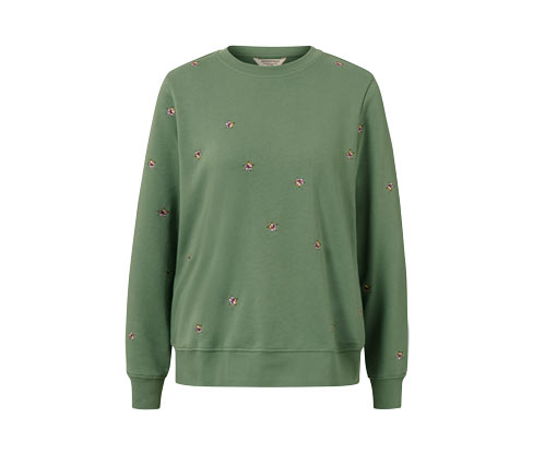 Tchibo Besticktes Sweatshirt - Grün - Gr.: M