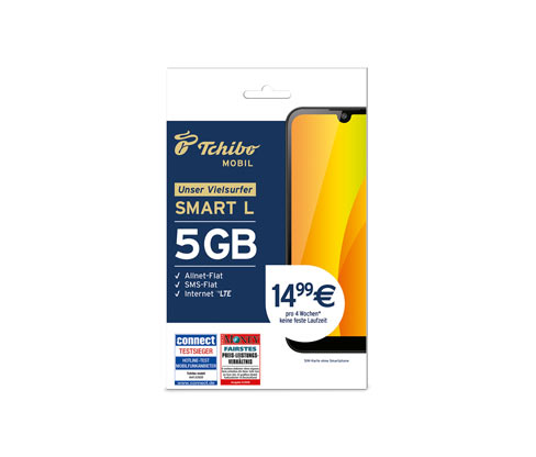 Smart L mit 5 GB für 14,99€ pro 4 Wochen online bestellen bei Tchibo 516632