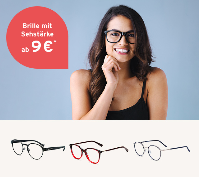 Sonnen-, Einstärken- und Gleitsichtbrillen mit 10% Ersparnis